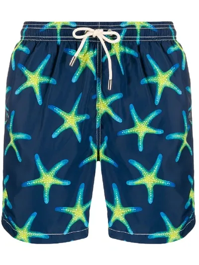 Mc2 Saint Barth Starfish-print Swim Shorts In Blue