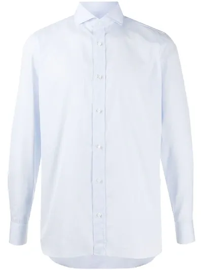 Borrelli Classic Collar Shirt In Blue