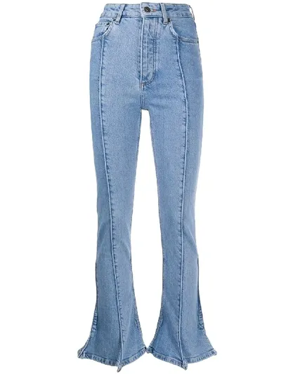 Y/project High-rise Flared Jeans In Blue