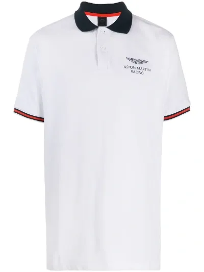 Hackett Poloshirt Mit Logo-stickerei In White