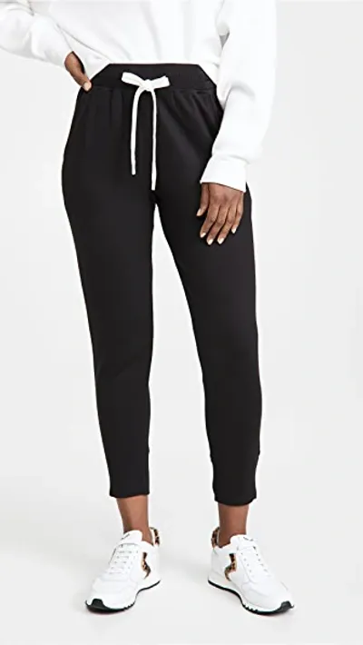 Splits59 ‘kiki' Rib 7/8 Drawstring Elasticated Waist Sweatpants In Black