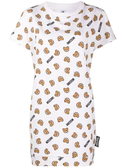 Moschino Teddy Logo Print T-shirt In White