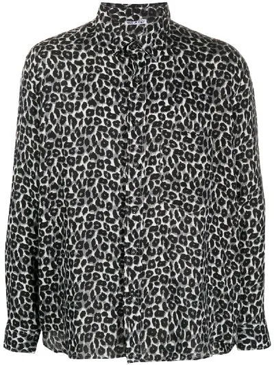 Destin Relaxed Leopard Print Shirt In Black