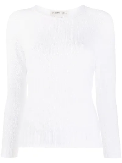 Lamberto Losani Round-neck Ribbed Top In White