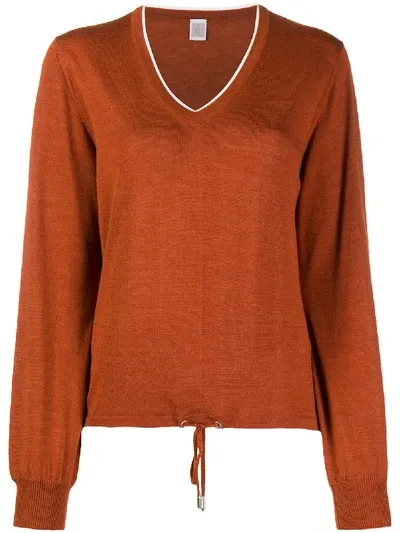 Eleventy Contrast-trimmed Relaxed-fit Jumper In Brown