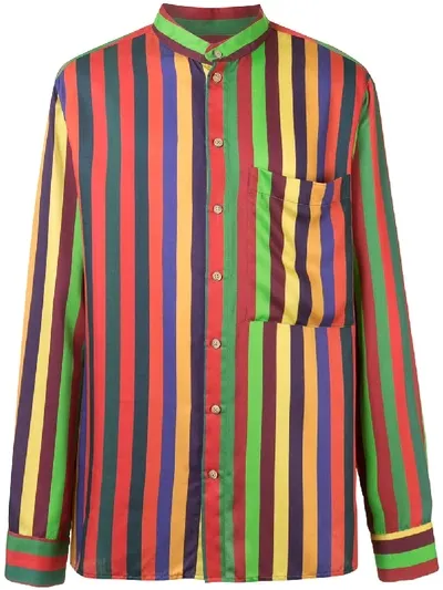 Osklen Colour Block Striped Print Shirt In Multicolour