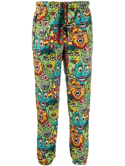 Moschino Monsters Printed Track Pants In Green