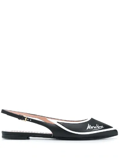 Moschino Asymmetrische Slingback-ballerinas In Black