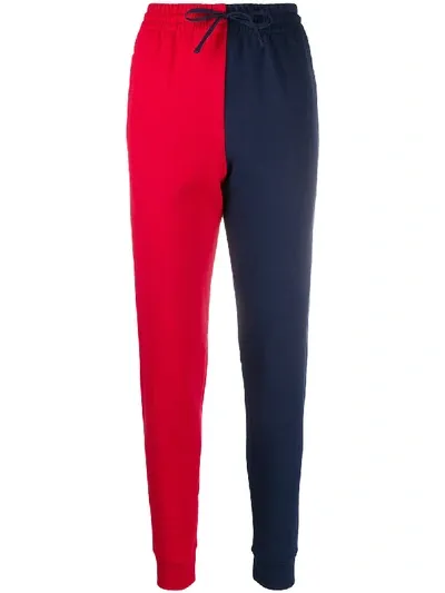 Cedric Charlier Panelled Colour-block Track Pants In Red