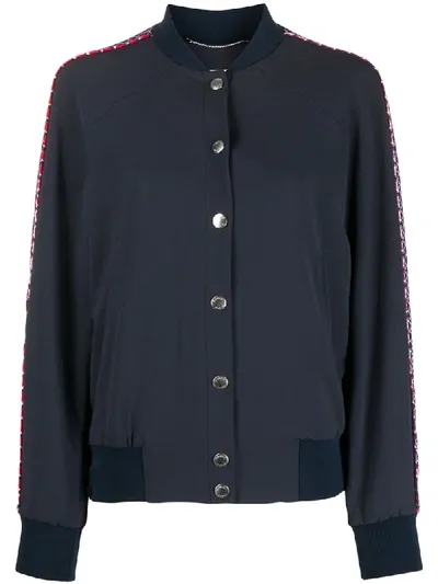 Kenzo Tiger Embroidered Bomber Jacket In Blue