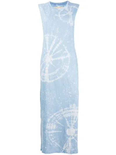 Raquel Allegra Abstract Print Maxi Dress In Blue