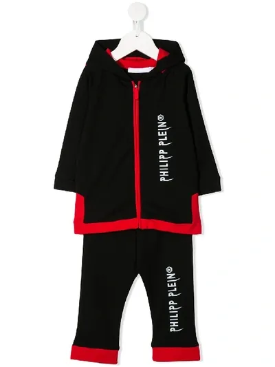 Philipp Plein Babies' Logo Two-piece Tracksuit Set In Black