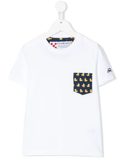 Mc2 Saint Barth Kids' Duck-print T-shirt In White