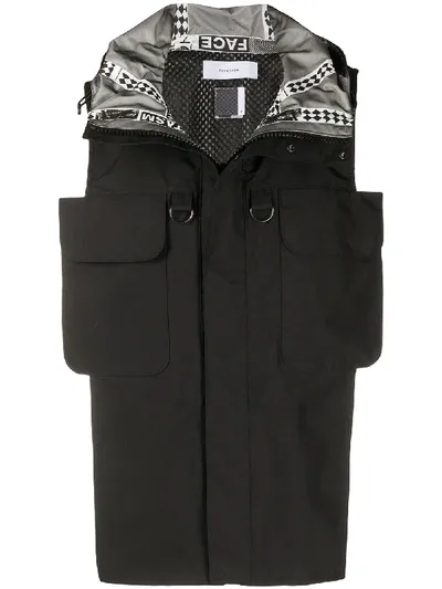 Facetasm Mesh Panelled Lightweight Gilet In Black