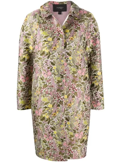 Giambattista Valli Floral Jacquard Single-breasted Coat In Pink