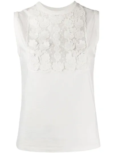 Giambattista Valli Lace-panel Tank Top In White