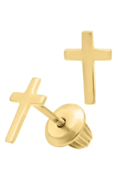 Mignonette Babies' 14k Gold Cross Stud Earrings