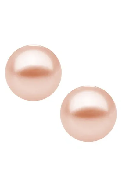 Mignonette Babies'  Sterling Silver & Cultured Pearl Earrings In Pink