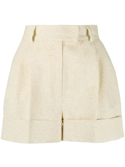 Loulou Textured Mini Shorts In Neutrals