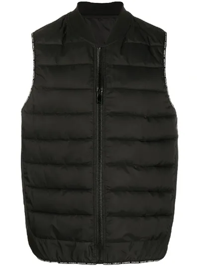 Versace Padded Gilet Jacket In Black