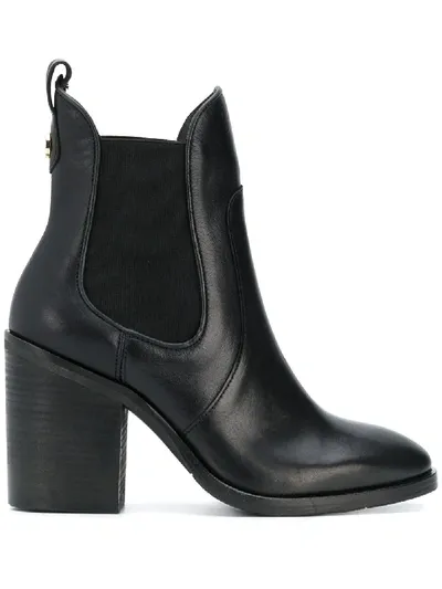 Tommy Hilfiger Block Heel Chelsea Boots In Black