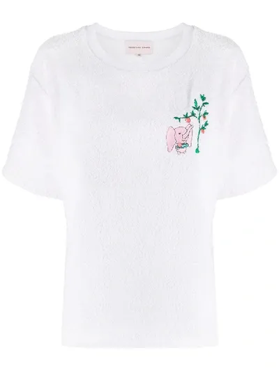 Natasha Zinko Cotton T-shirt W/ Terry Cloth Patch In White