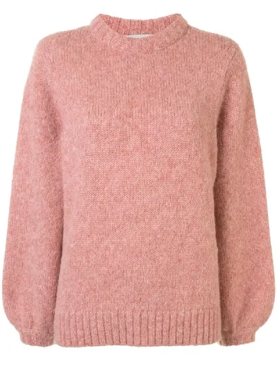 Lee Mathews Miho Balloon Sleeve Jumper In Pink