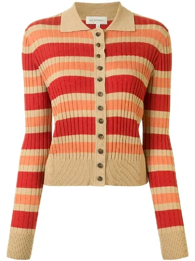 Lee Mathews Ribbed Stripe Cardigan In Multicolour