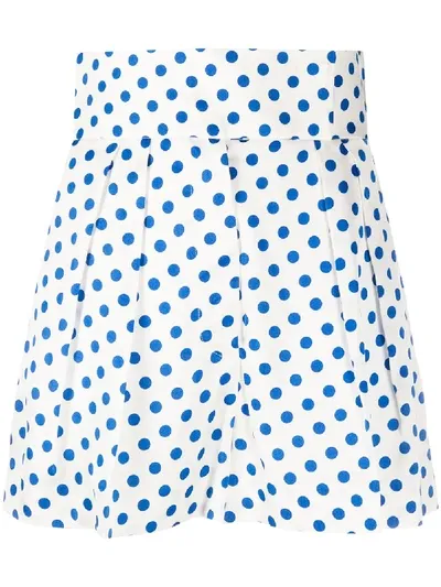 Sara Battaglia Polka Dot Shorts In White