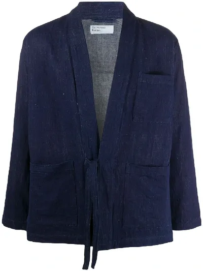 Universal Works Tie Waist Blazer In Blue