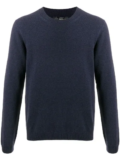 Versace Knitted Jumper In Blue