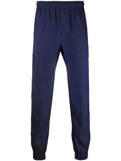 Versace Striped Track Pants In Blue