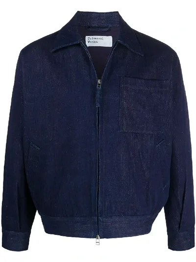 Universal Works Zipped-up Jacket In Blue