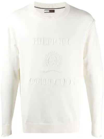 Tommy Hilfiger Tonal Crest Crewneck Jumper In Neutrals