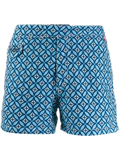 Mc2 Saint Barth Harrys-crossed Swim Shorts In Blue