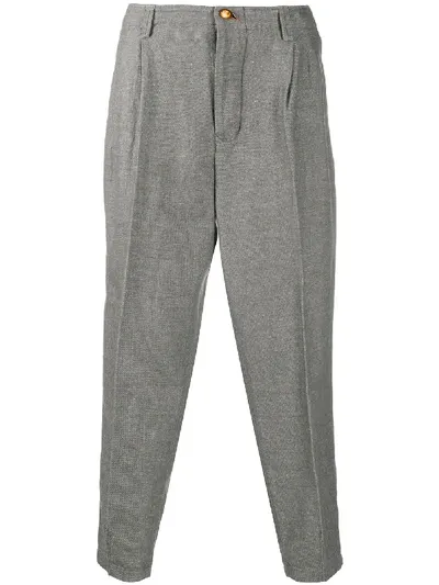 Giorgio Armani Tapered Dart Trousers In Grey