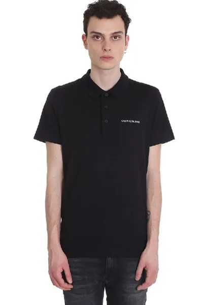 Calvin Klein Jeans Est.1978 Chest Logo Polo Shirt In Black