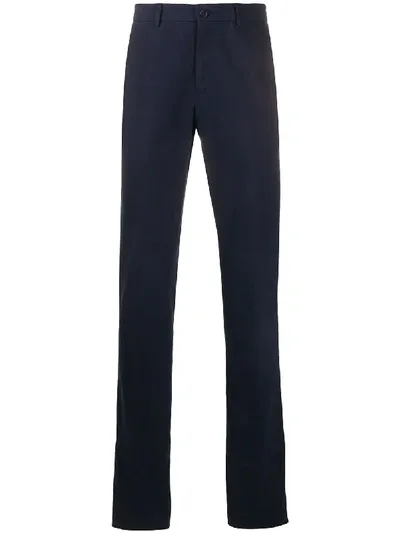 Lanvin Logo Patch Straight-leg Chinos In Blue