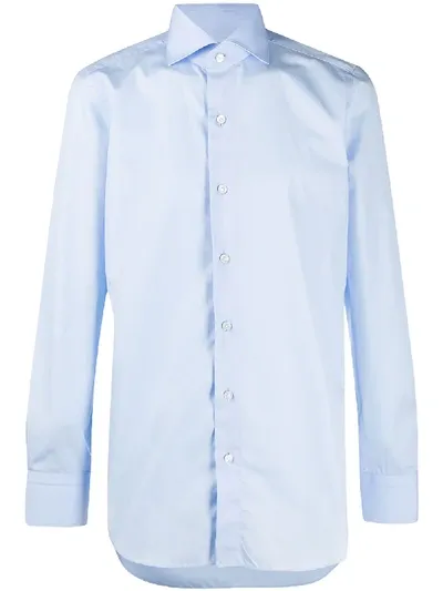 Finamore 1925 Napoli Tuxedo Collared Shirt In Blue