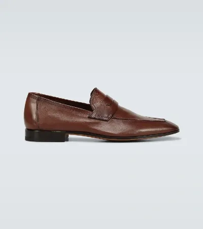 Berluti Lorenzo Rimini Leather Loafers In Brown