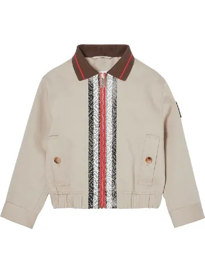 Burberry Babies' Harrington-jacke Mit Print In Neutrals