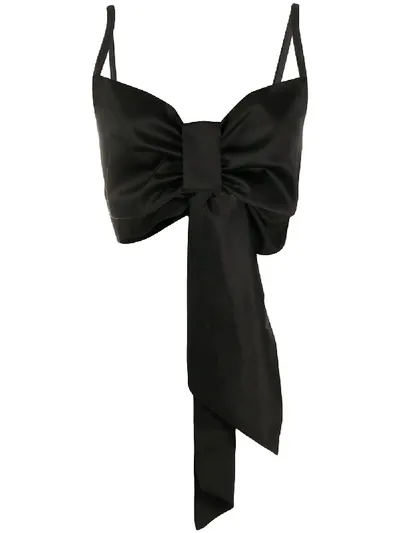 Parlor Bow-detail Cropped Top In Black