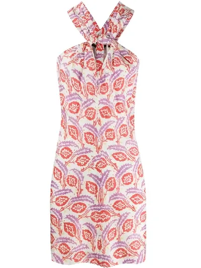 Isabel Marant Suzyli Leaf Print Dress In White