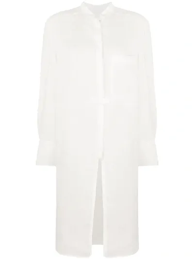 Tela Long-line Shirt In White