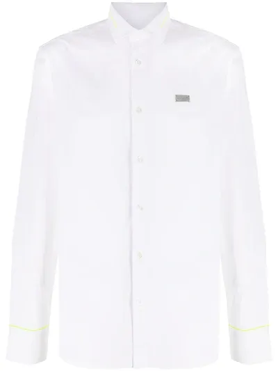 Philipp Plein Long Sleeve Platinum Cut Shirt In White