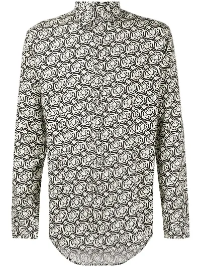 Daniele Alessandrini Abstract-print Shirt In Black