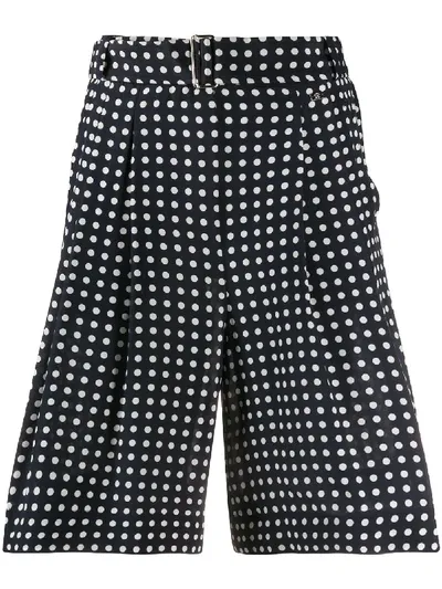 Paul & Shark High-waisted Polka Dot Shorts In Blue