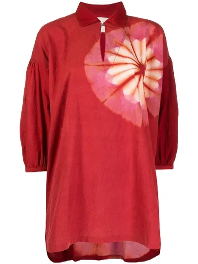 Story Mfg. Relaxed Tie-dye Top In Red