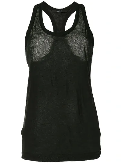 Vera Wang Racerback Sleeveless Tank Top In Black