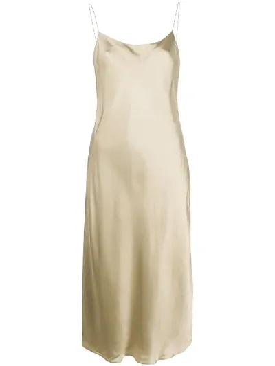 Theory Spaghetti Straps Midi Dress In Neutrals